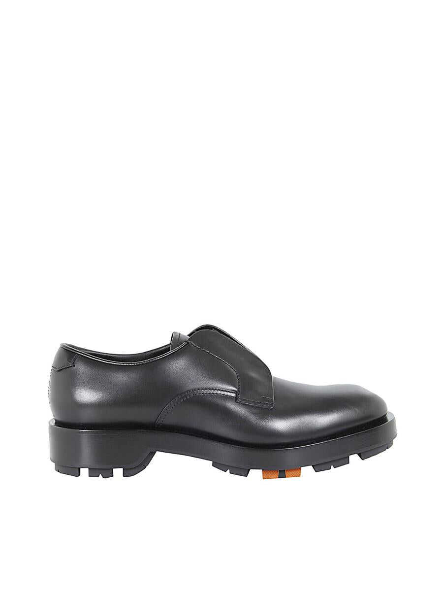 ZEGNA ZEGNA DERBY WITH ELASTIC IN HAND-BUFFED CALFSKIN SHOES Black