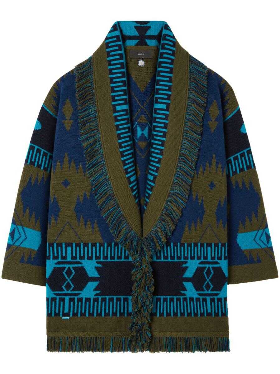 ALANUI ALANUI Icon jacquard cardigan BLUE