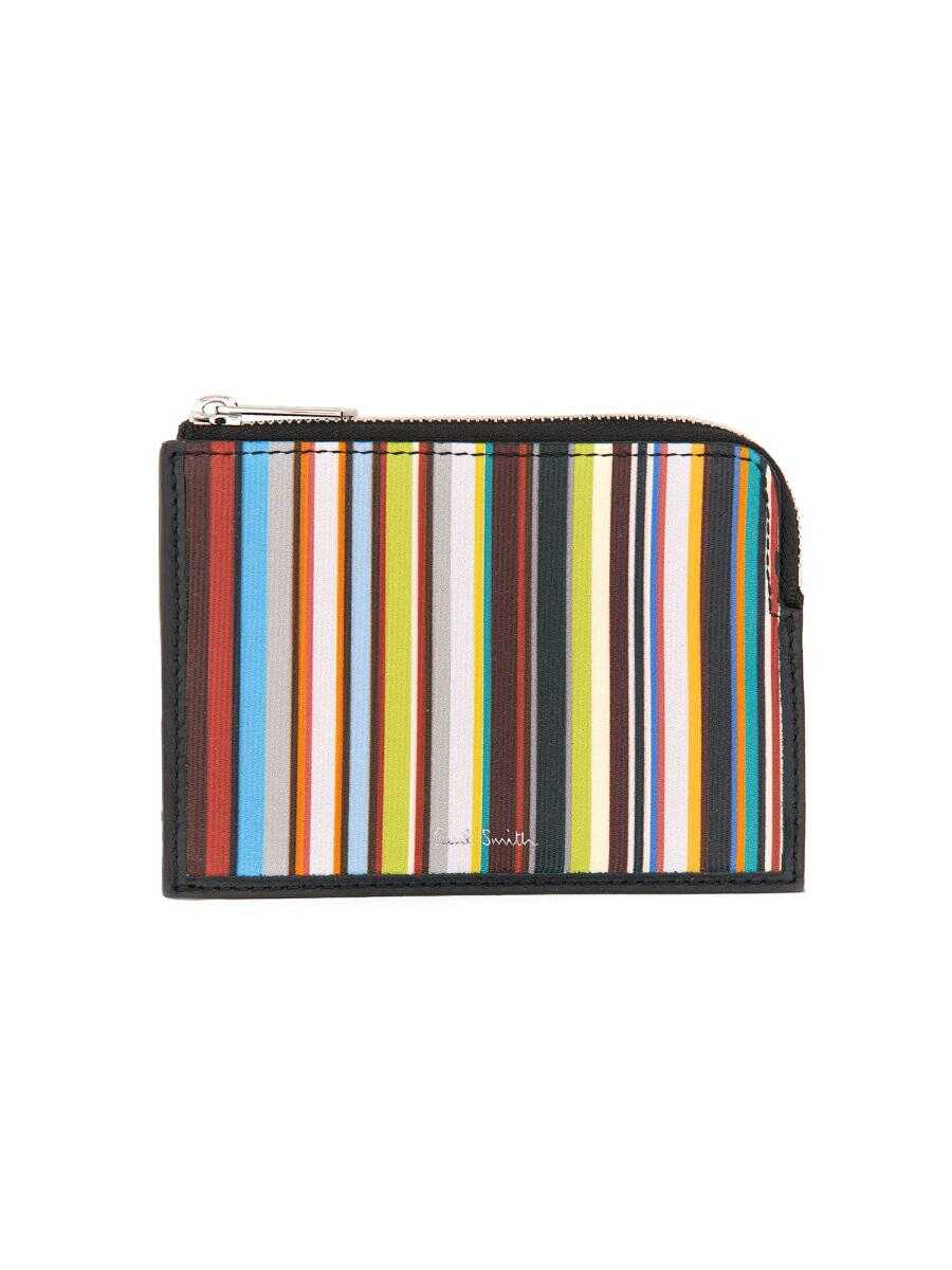 Paul Smith PAUL SMITH SIGNATURE STRIPE ZIPPER WALLET MULTICOLOUR