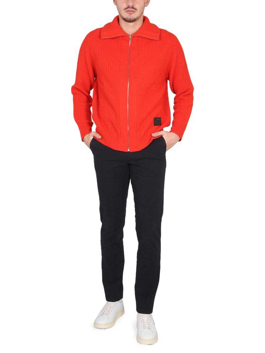 Paul Smith PAUL SMITH ZIPPERED CARDIGAN ORANGE