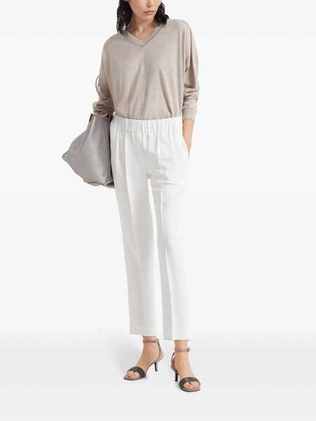 Pantaloni casual Brunello Cucinelli Brunello Cucinelli Pants WHITE Femei (BM 10479182) 2