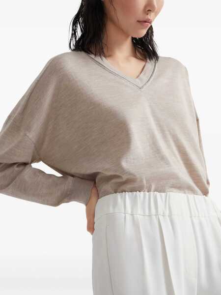 Pantaloni casual Brunello Cucinelli Brunello Cucinelli Pants WHITE Femei (BM 10479182) 5