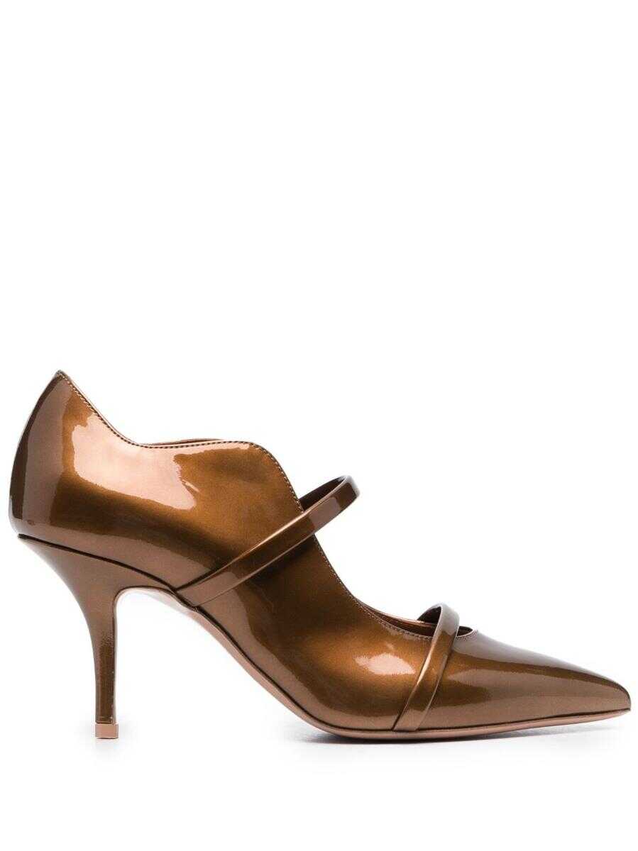 MALONE SOULIERS MALONE SOULIERS Maureen metallic patent leather pumps BROWN