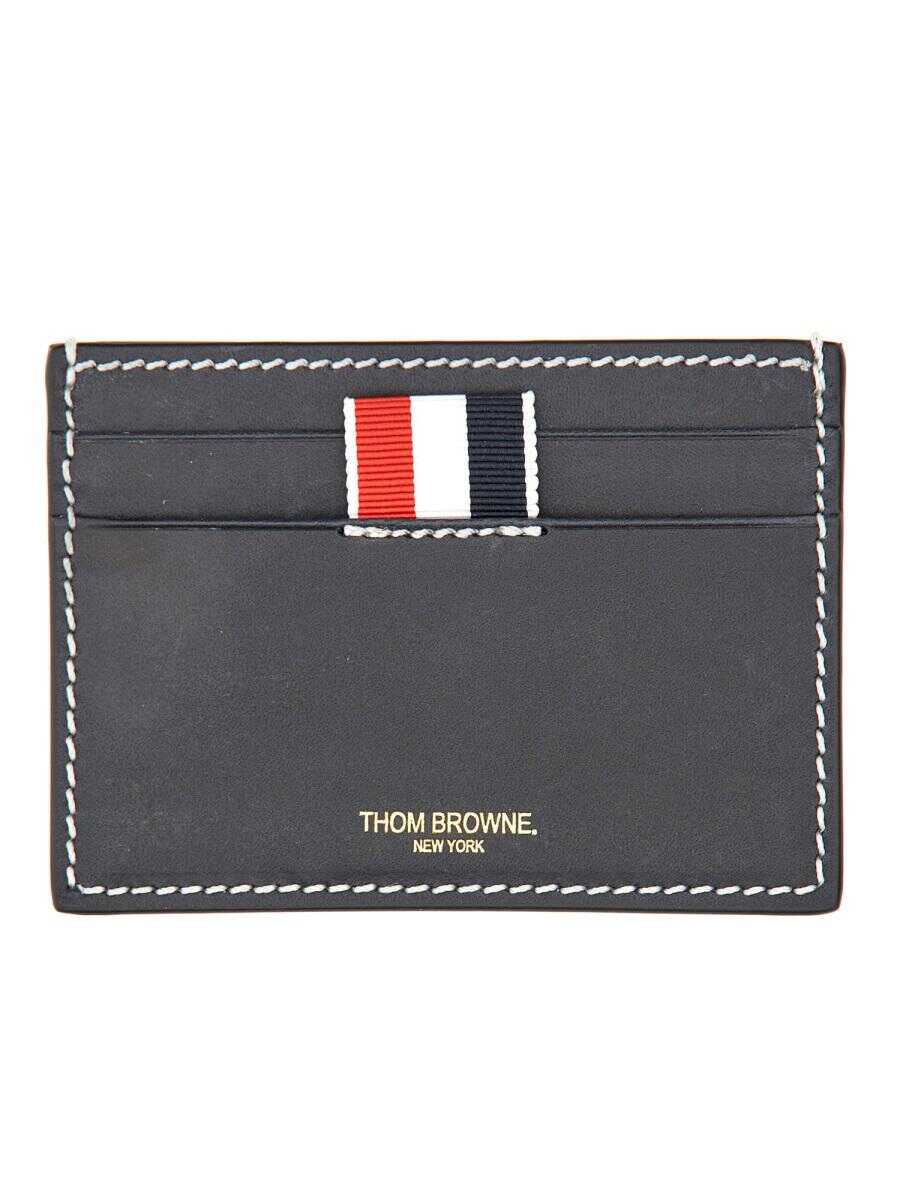 Thom Browne THOM BROWNE COWHIDE CARD CASE BLUE