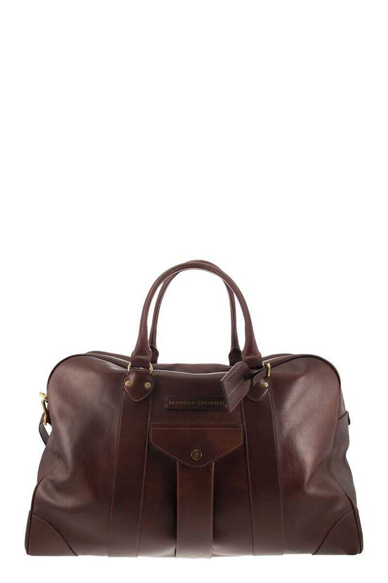 Brunello Cucinelli BRUNELLO CUCINELLI Street bag in calfskin DARK BROWN