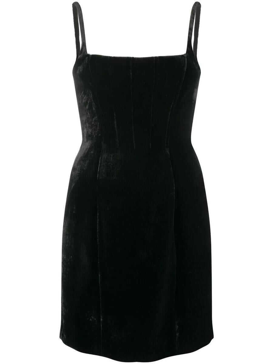 Miu Miu MIU MIU velvet sleeveless mini dress BLACK