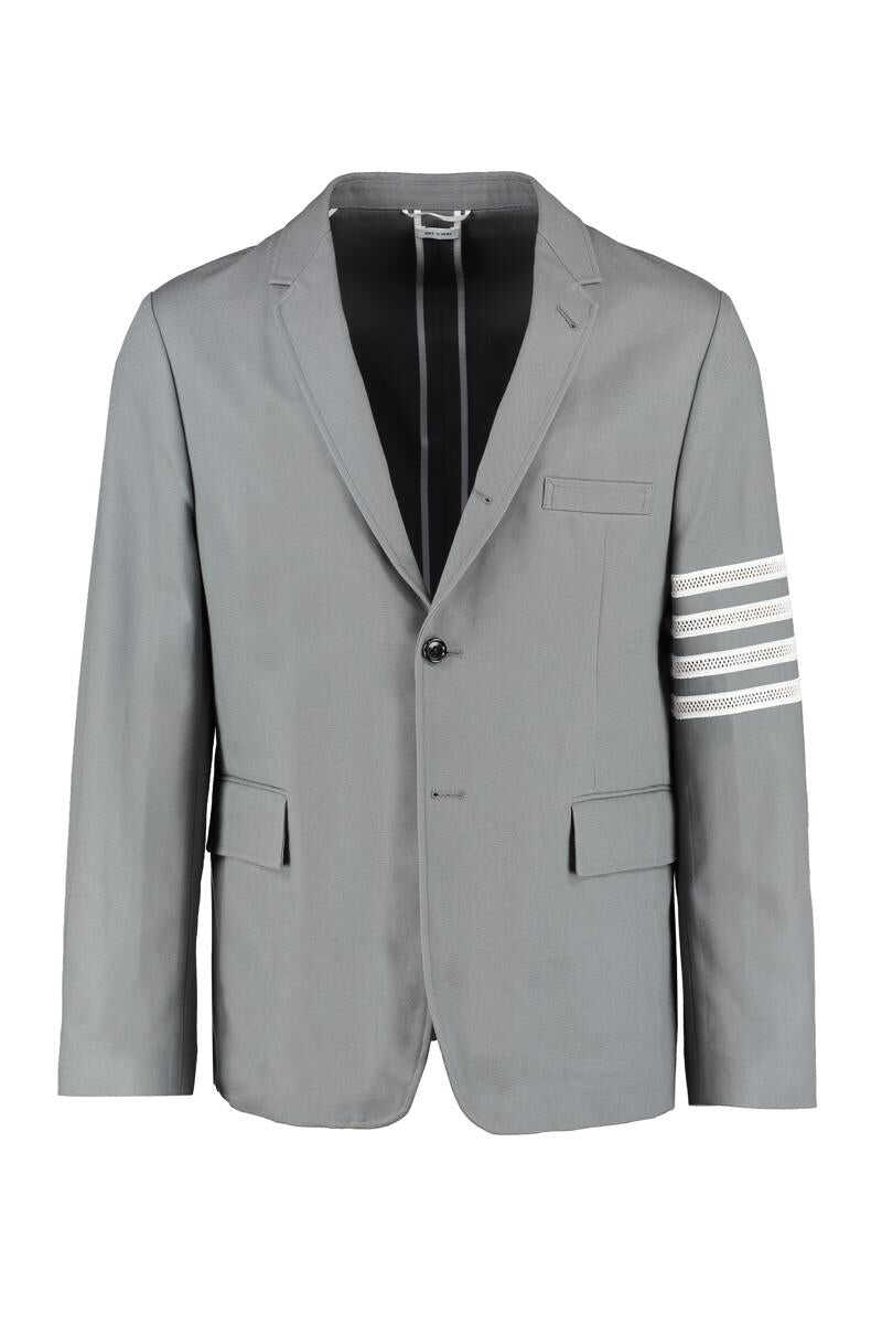 Thom Browne THOM BROWNE SINGLE-BREASTED TWO BUTTON JACKET grey b-mall.ro