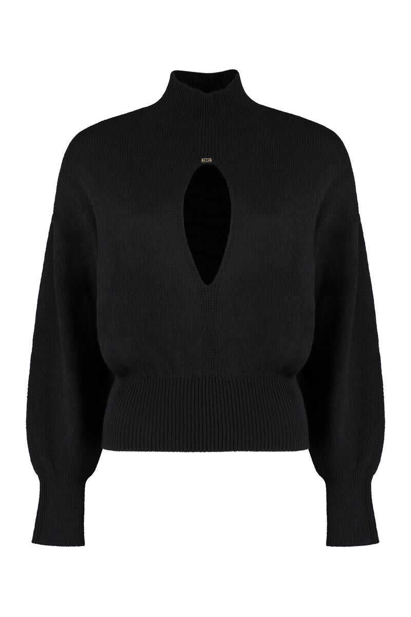 Elisabetta Franchi ELISABETTA FRANCHI WOOL AND CACHEMIRE TURTLENECK PULLOVER black