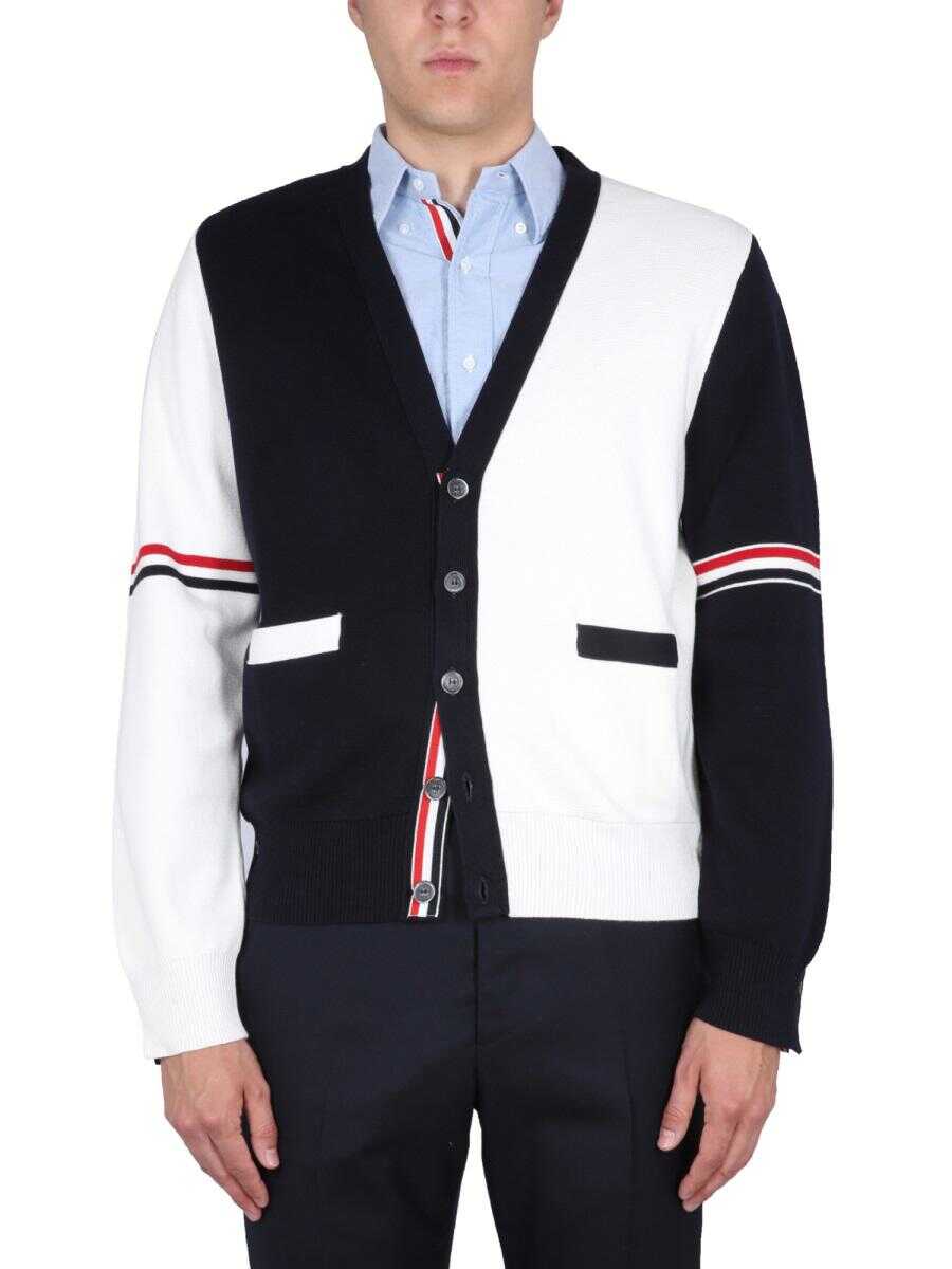 Thom Browne THOM BROWNE V-NECK CARDIGAN WHITE