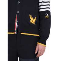 Cardigane pentru Barbati - Cardigane Thom Browne THOM BROWNE CARDIGAN WITH BIRDS AND BEES INLAYS BLUE Barbati (BM 10485242) - B-mall.ro