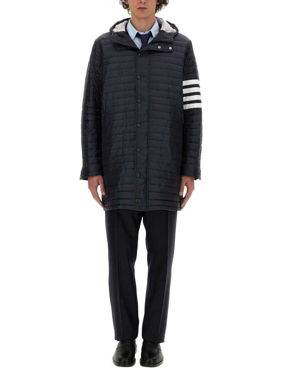 Thom Browne THOM BROWNE HOODED TAILORING DOWN JACKET BLUE