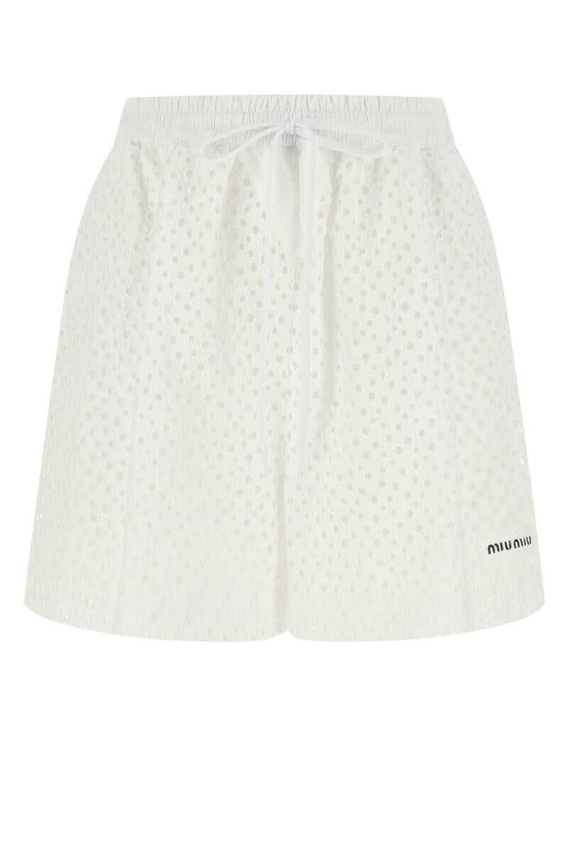 Miu Miu MIU MIU SHORTS WHITE