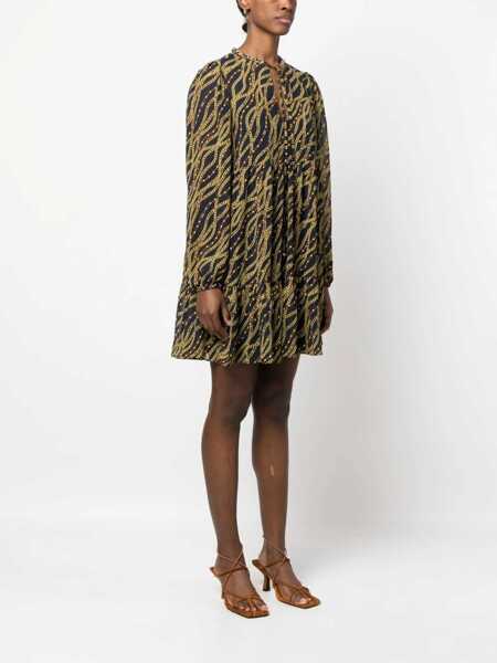 Rochii Michael Kors Michael Kors Printed Midi Dress BLUE Femei (BM 10488557) 3