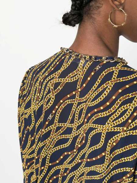 Rochii Michael Kors Michael Kors Printed Midi Dress BLUE Femei (BM 10488557) 5