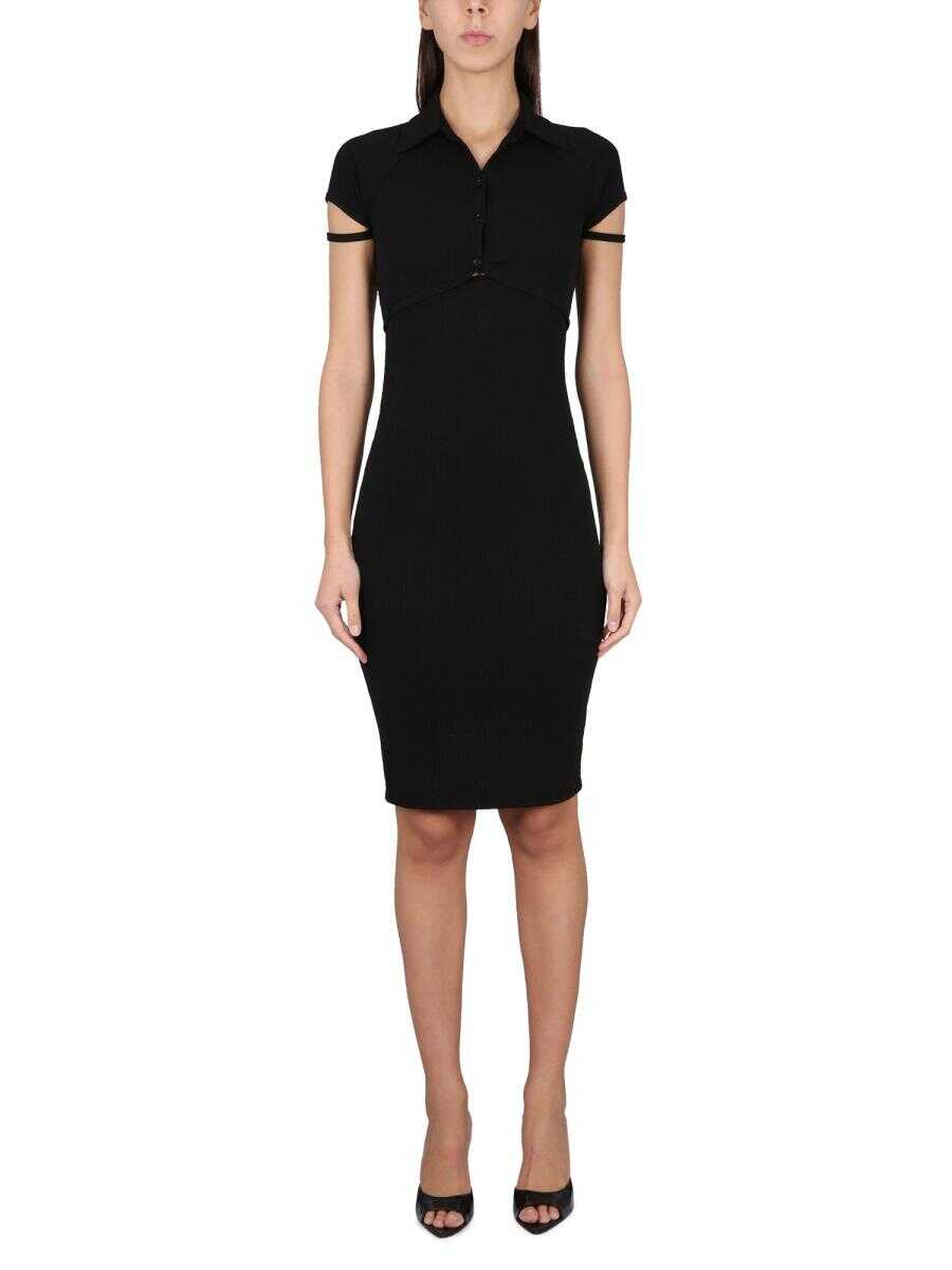 HELMUT LANG HELMUT LANG CARDIGAN DRESS. BLACK