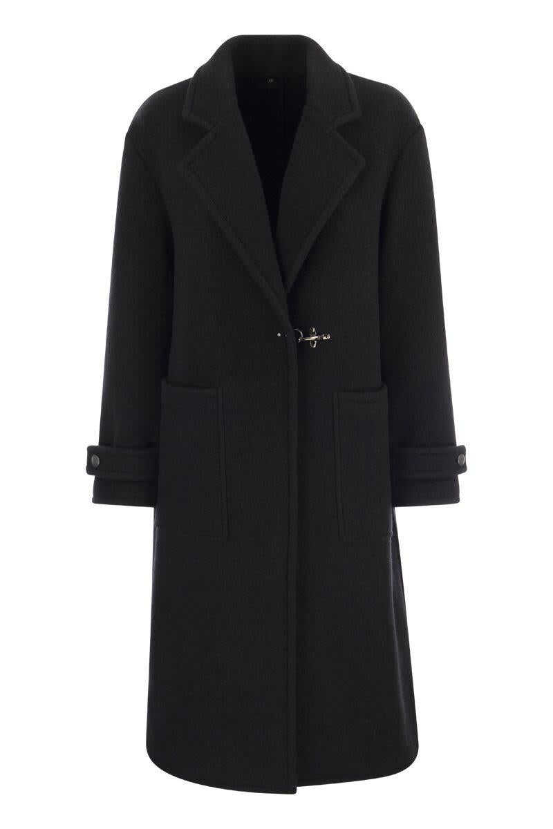 Fay FAY Wool Coat with Hook BLACK