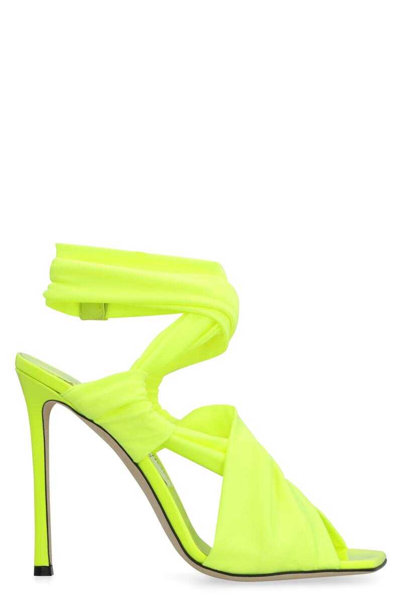 Jimmy Choo JIMMY CHOO NEOMA JERSEY STRAP SANDALS YELLOW