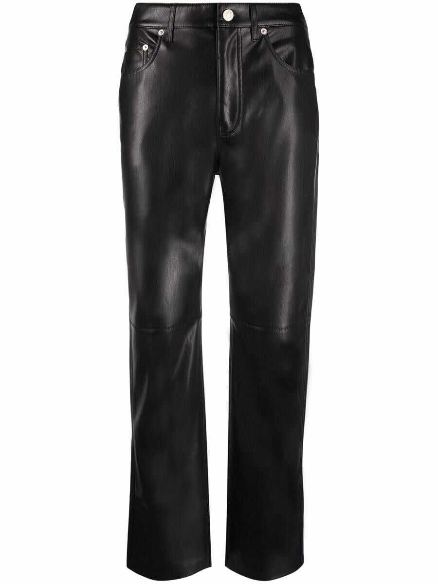 Nanushka \'Vinni\' Black Five Pockets Pants in Faux Leather Woman Black