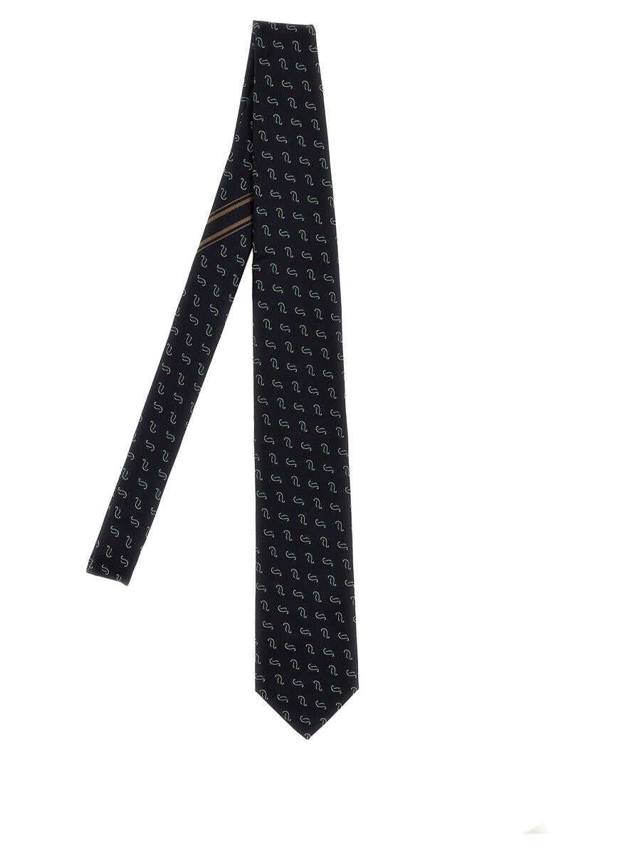 BRIONI BRIONI Micro operated patterned tie Blue