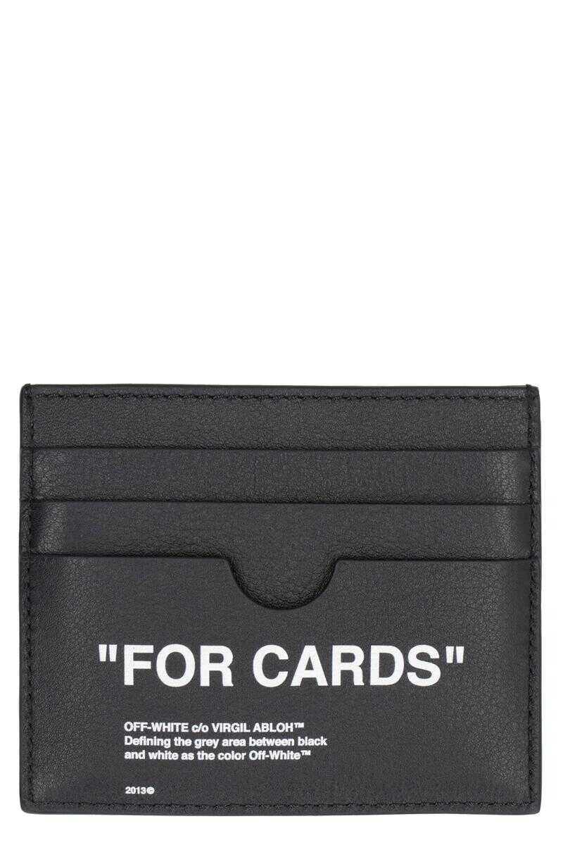 Off-White OFF-WHITE PRINTED LEATHER CARD HOLDER BLACK