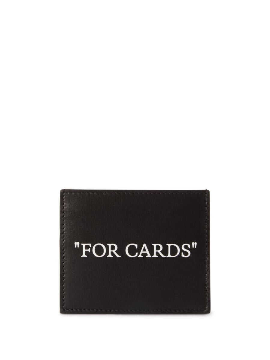 Off-White OFF-WHITE Quote leather cardholder BLACK WHITE
