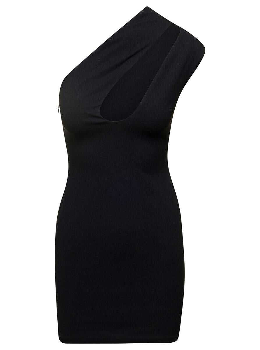 SOLACE LONDON Black Alexa Cut-Out Minidress in Crepe Knit Woman BLACK