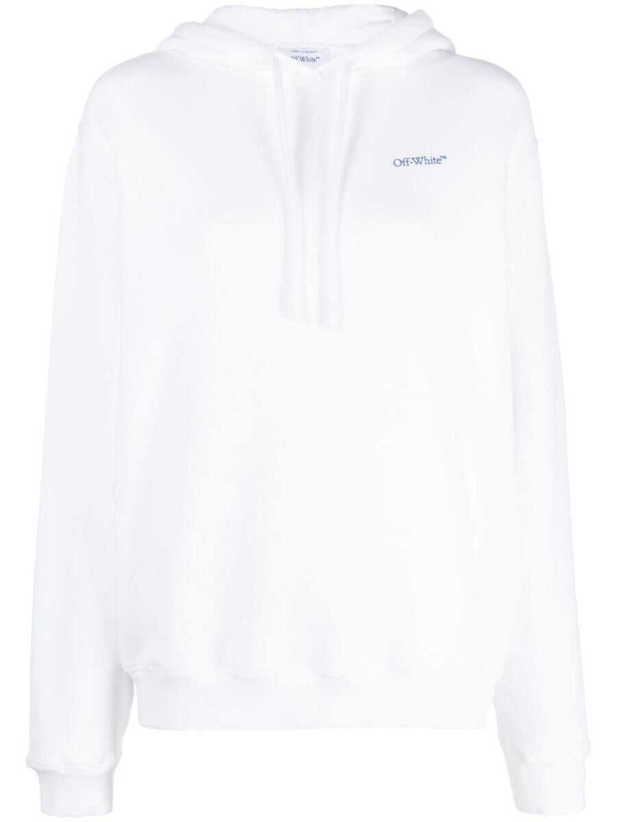 Off-White OFF-WHITE Diag Stripe-print cotton hoodie WHITE BLUE