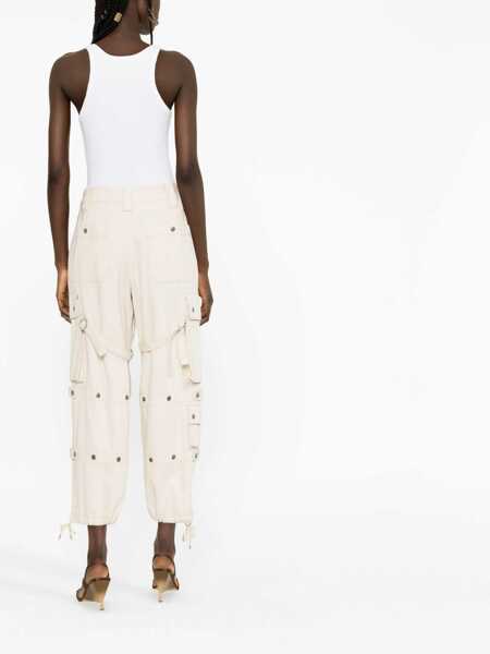 Pantaloni casual Isabel Marant Isabel Marant Elore Workwear Trousers Beige Femei (BM 10505957) 3