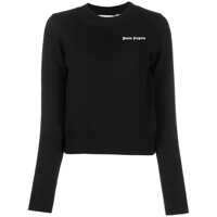 Pulovere Palm Angels Black Viscose-Wool Blend Jumper Femei