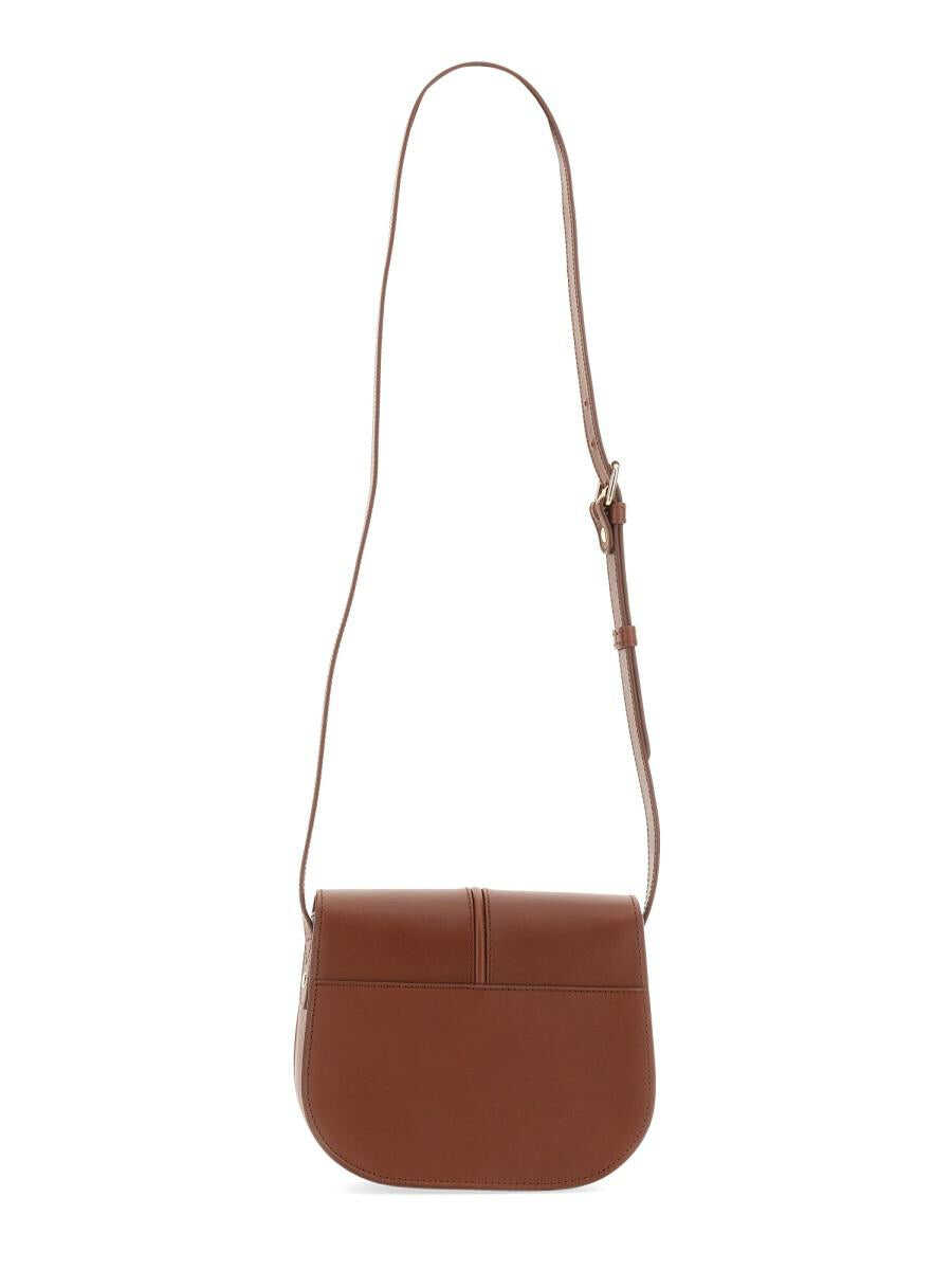 A.P.C. A.P.C. BETTY LEATHER CROSSBODY BAG BROWN