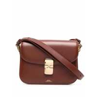 Genti de umar A.P.C. 'Grance' Brown Small Crossbody Bag Wirh Embossed Logo Lettering On The Front And Adjustable Shoulder Strap In Leather Woman