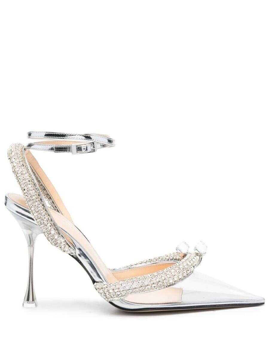 MACH & MACH MACH & MACH Crystal-embellished PVC slingback pumps Grey