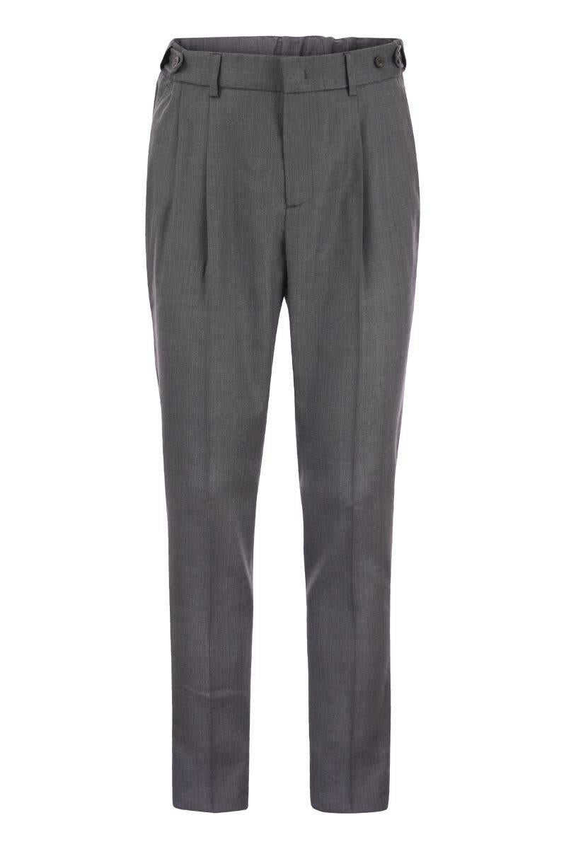 Peserico PESERICO Virgin wool and linen blend trousers GREY