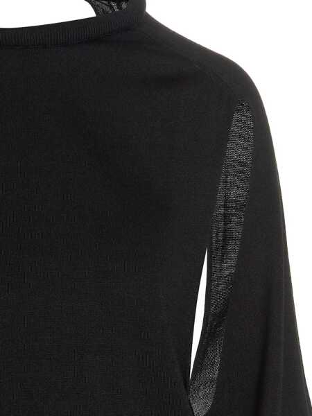 Pulovere RAMAEL Ramael Cut Out Insert Top Sweater Black Femei (BM 10526372) 3