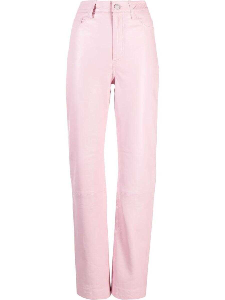 REMAIN BIRGER CHRISTENSEN REMAIN BIRGER CHRISTENSEN LEATHER PANTS PINK