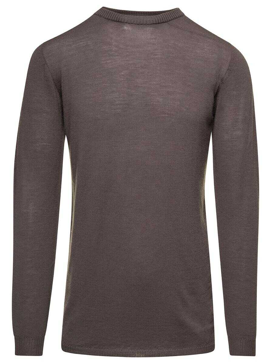 Rick Owens Beige Biker T-Shirt with Long Sleeves in Wool Man Beige