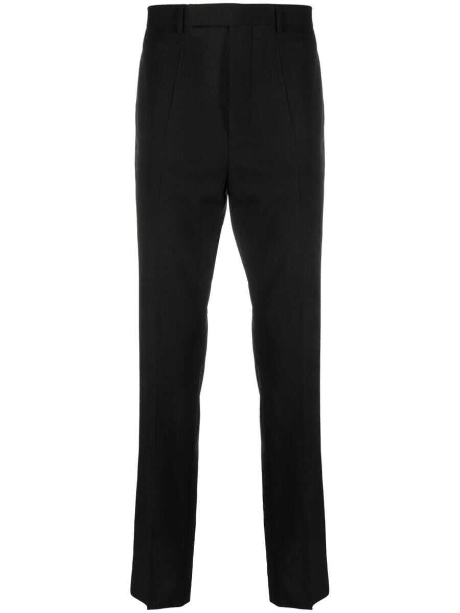 Rick Owens RICK OWENS off-centre tapered-leg trousers BLACK