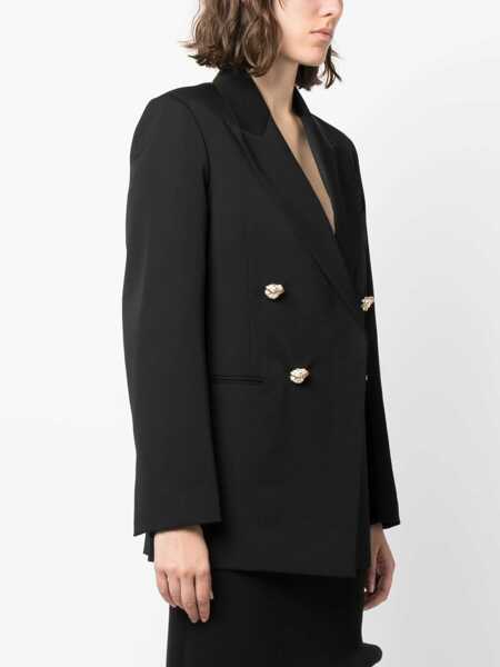 Sacouri Lanvin Lanvin Double Breast Jewel Buttons Blazer Jacket Black Femei (BM 10537361) 3