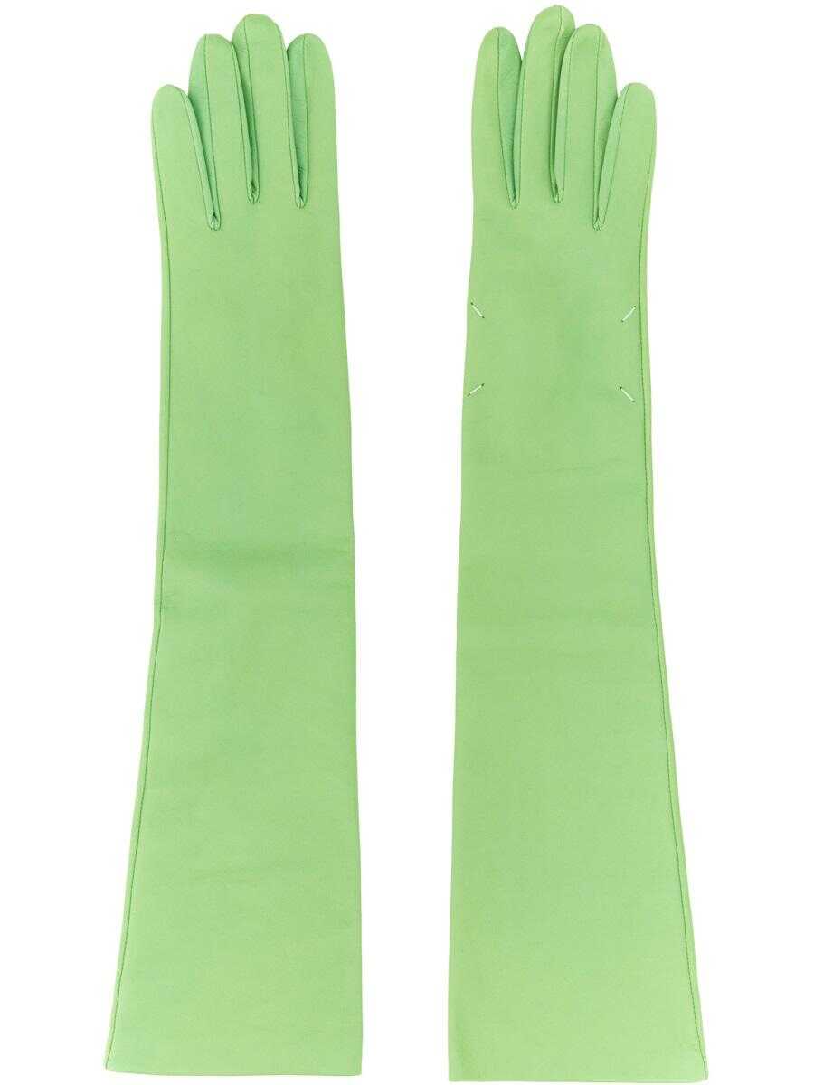 Maison Margiela MAISON MARGIELA FOUR STITCHES GLOVES GREEN