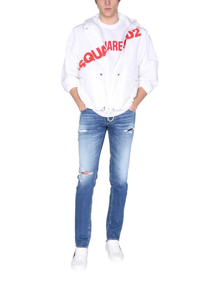 DSQUARED2 DSQUARED2 JACKET WITH LOGO PRINT WHITE