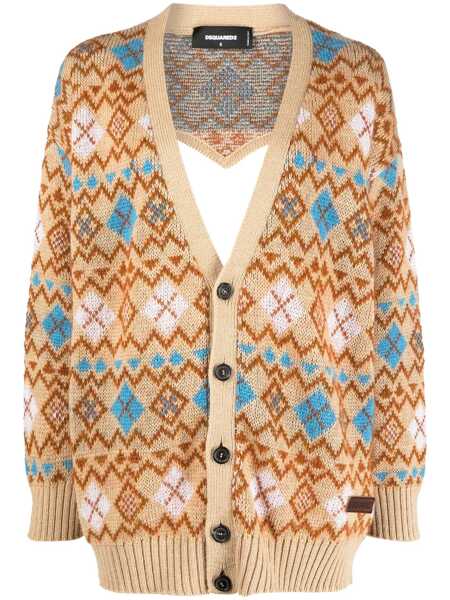Cardigane DSQUARED2 DSQUARED2 Heart Vintage Shetland Cardigan MULTICOLOR Femei (BM 10542569) 1