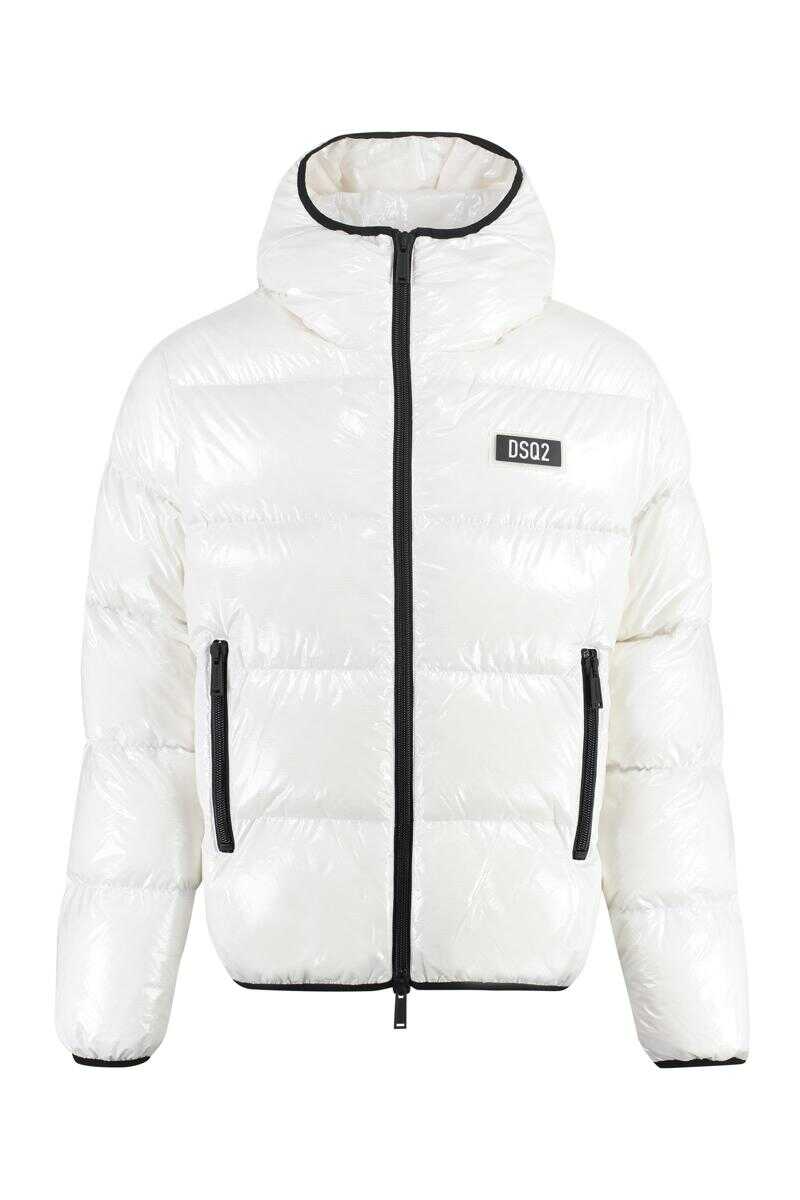 DSQUARED2 DSQUARED2 KABAN HOODED SHINY DOWN JACKET White