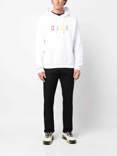 Bluze de trening DSQUARED2 DSQUARED2 Cool Fit Hoodie WHITE Barbati (BM 10545038) 2