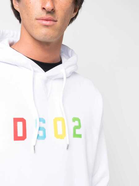 Bluze de trening DSQUARED2 DSQUARED2 Cool Fit Hoodie WHITE Barbati (BM 10545038) 5
