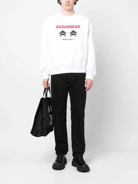 Pulovere DSQUARED2 DSQUARED2 Cool Fit Sweatshirt WHITE Barbati (BM 10545044) 2
