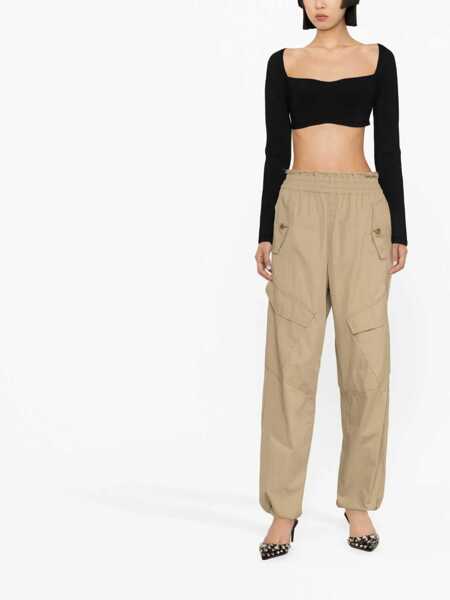 Pulovere DSQUARED2 DSQUARED2 Ribbed Cropped Sweater Black Femei (BM 10546178) 2