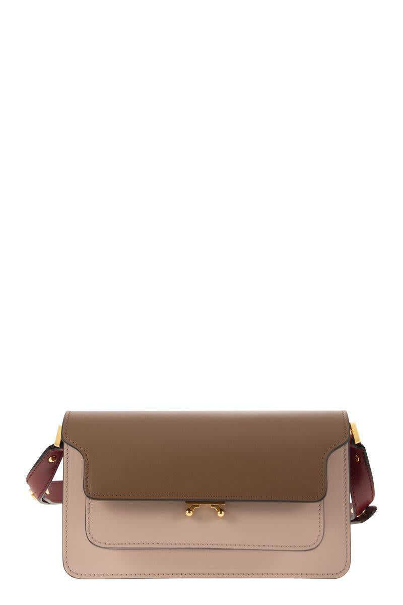 Marni MARNI TRUNK - Leather bag PINK/BROWN/BURGUNDY