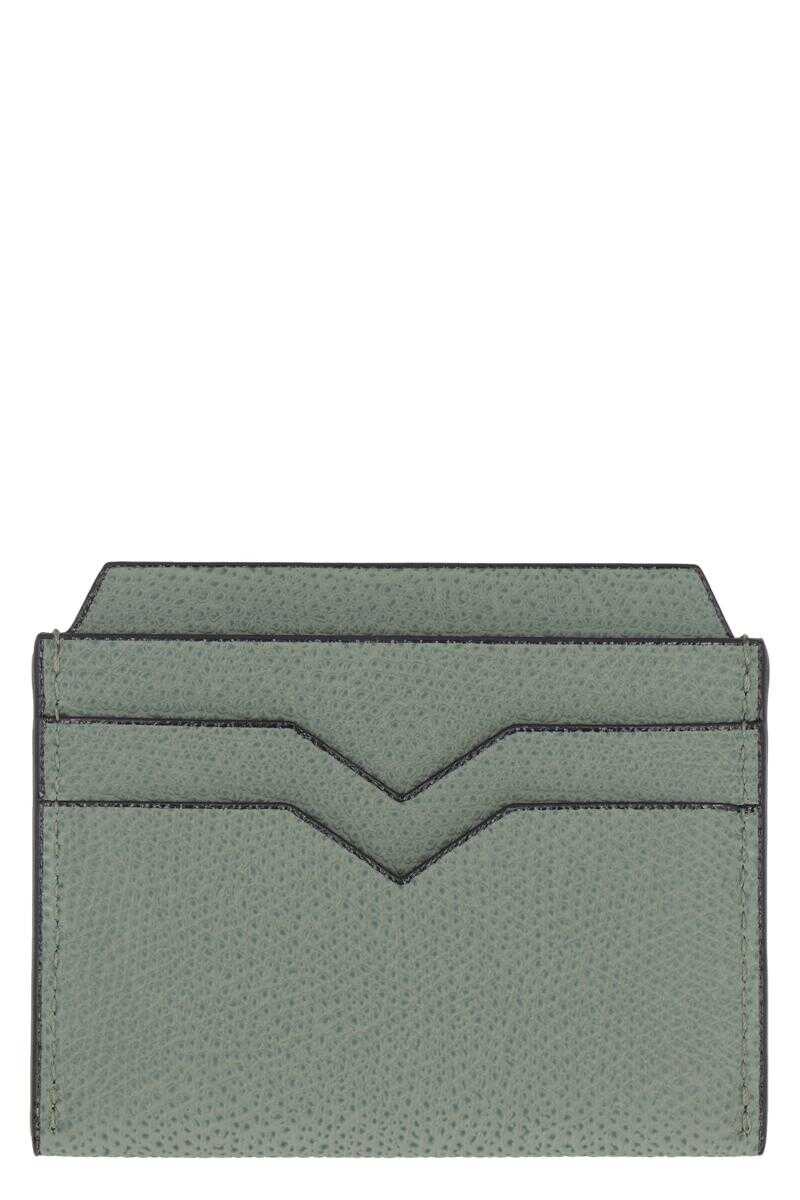 VALEXTRA VALEXTRA LEATHER CARD HOLDER GREEN