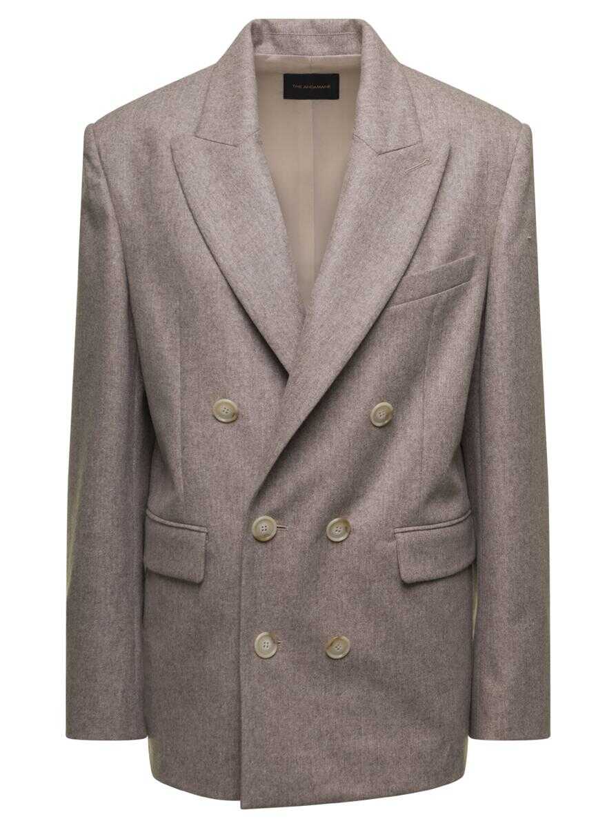 THE ANDAMANE HARMONY DOUBLE BREASTED JACKET WOOL AND CASHMERE Beige