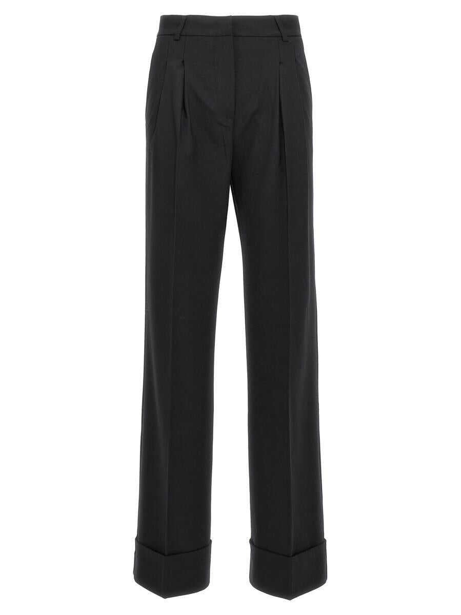 THE ANDAMANE THE ANDAMANE Wide leg wool blend trousers Black